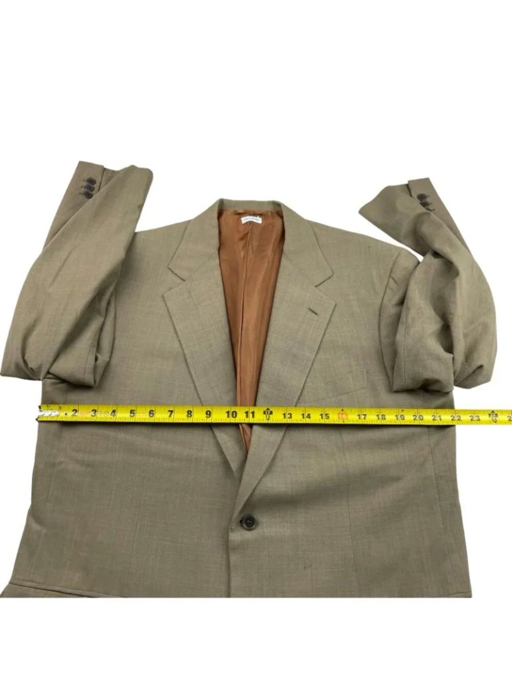 Brioni Men's Nomentano 100% Wool 2-Button Blazer Beige • Italy • 44R US